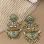Jashn-e-Firozi Palki - Mehendi Polish Enameled Doli Jhumka