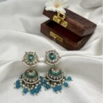 Teal Kundanika - Shaan of Handcrafted Jhumki