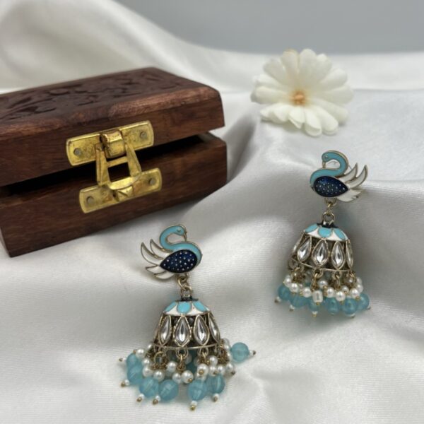 Mayurvaani - Handcrafted with Light Blue Pearls