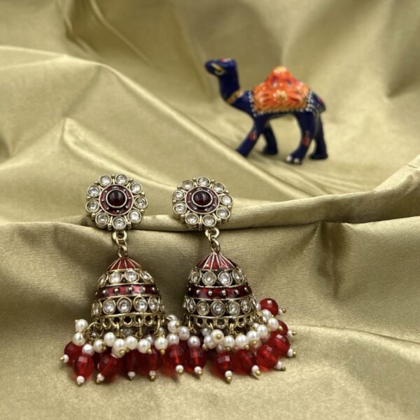 Rakta Rudrani - The Sophisticated Glow of Enamel and Pearls