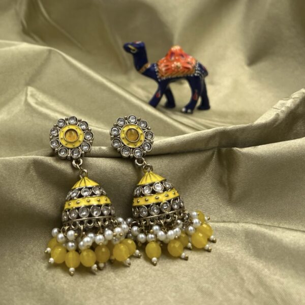 Kesariya Rudrani - The Sophisticated Glow of Enamel and Pearls