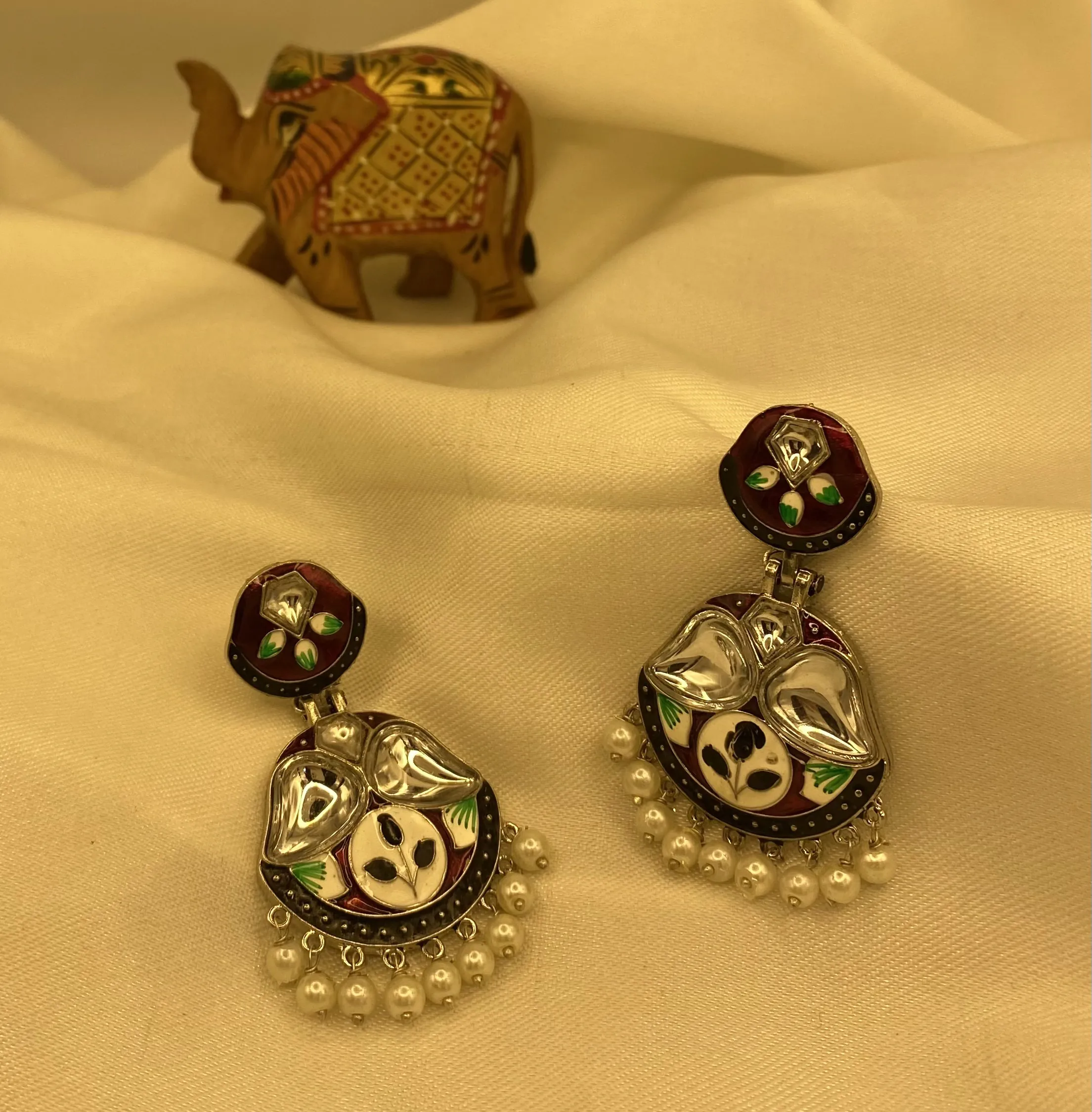 Meenakari 13 Mehroon Sanjogta - A Symbol of Royal Grandeur - Image 1