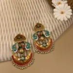 Swayamvar Rangrez - Mehendi Polish Enameled Yugal Chandelier Earring