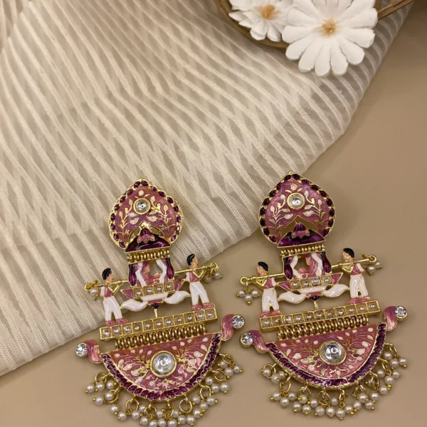 Jashn-e-Jamuni Palki - Mehendi Polish Enameled Doli Jhumka