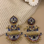 Jashn-e-Neelam Palki - Mehendi Polish Enameled Doli Jhumka