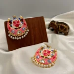 Miorah Gulabi - Mehendi Polish Enameled Crescent Earring