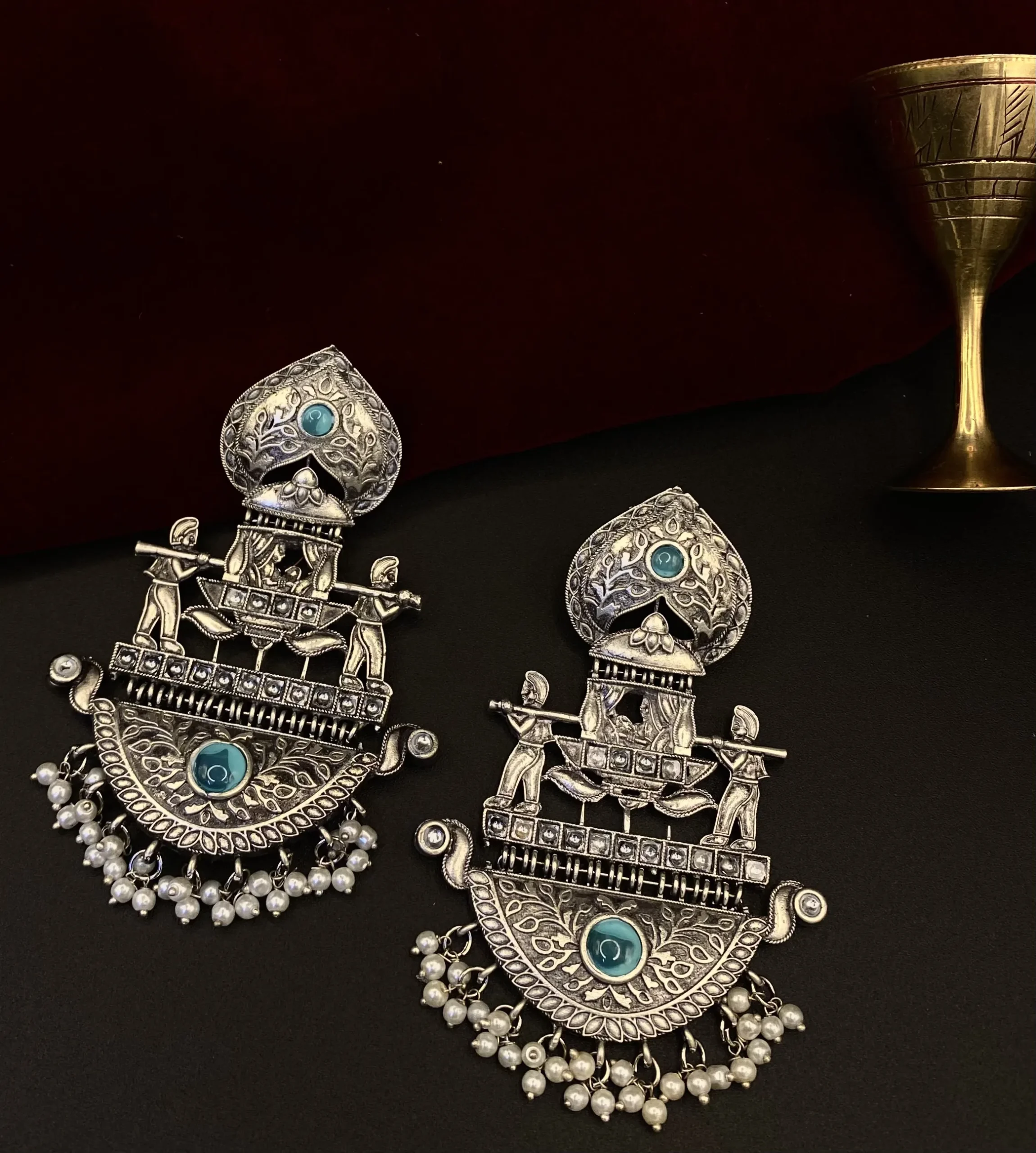 Oxidised 42 Vahini Neel Kamal - A Royal Procession - Image 1