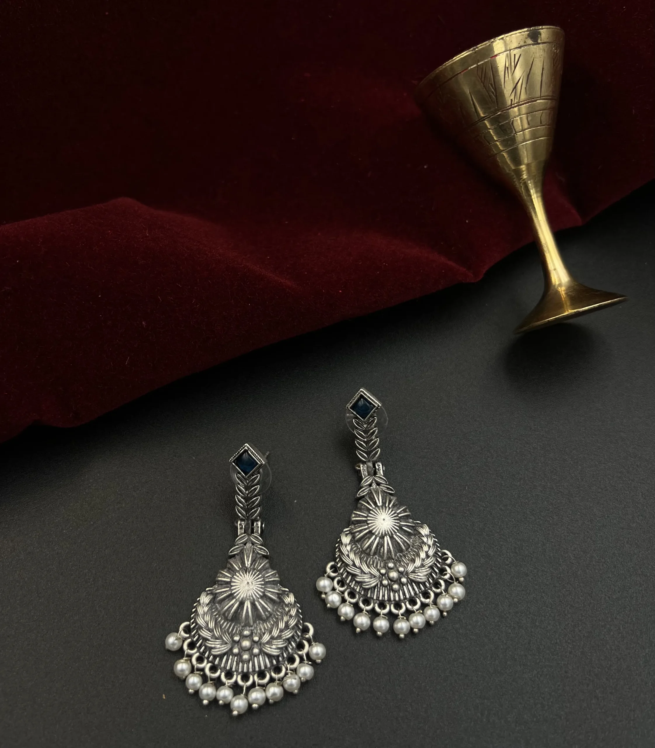 Oxidised 77 Lavani Neeli Saaz - Crowning Melody of Tradition - Image 1