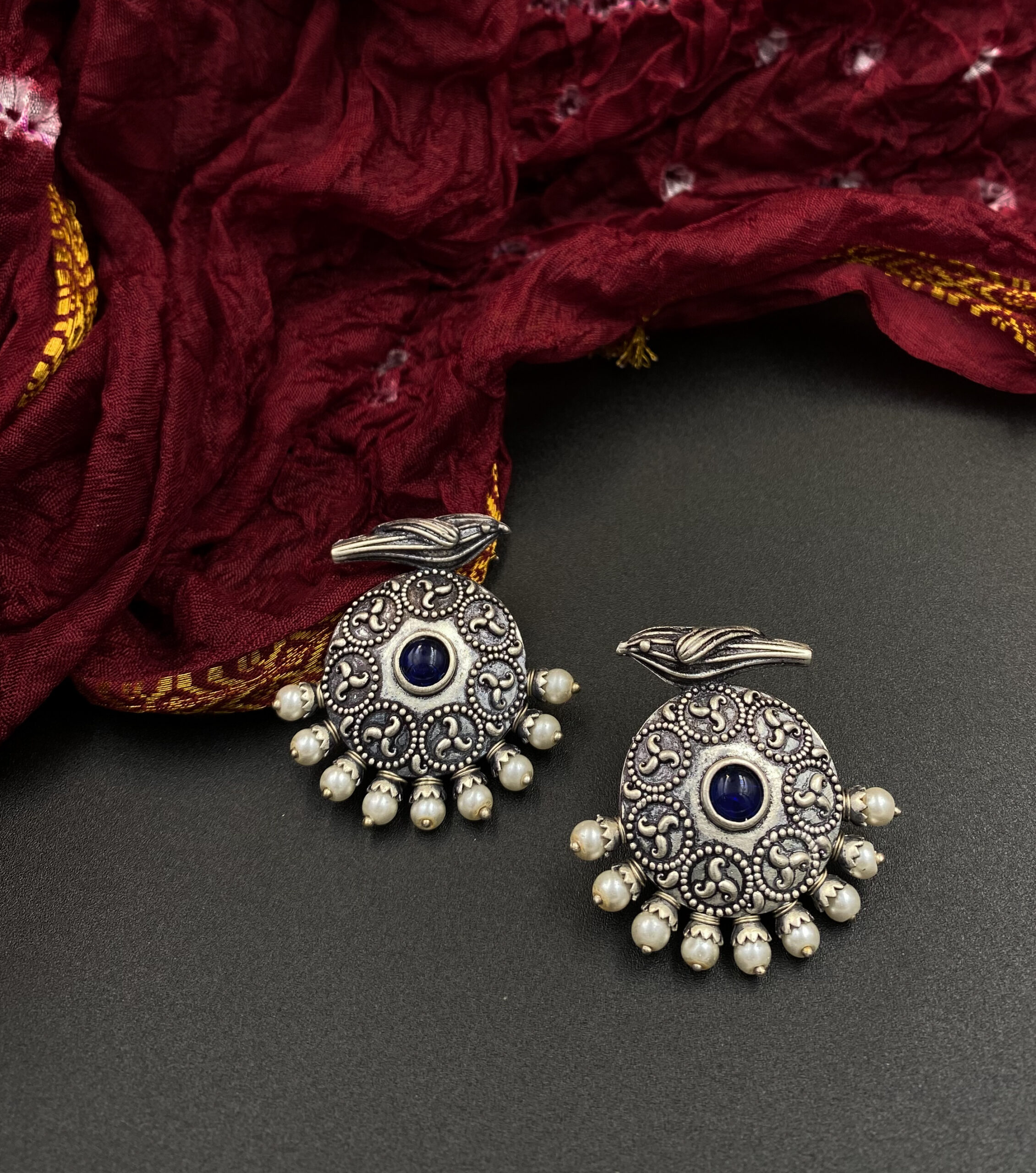 Oxidised 86 Pakshi Mandala Indraneel - A Circle of Serenity - Image 1